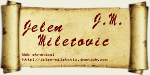 Jelen Miletović vizit kartica